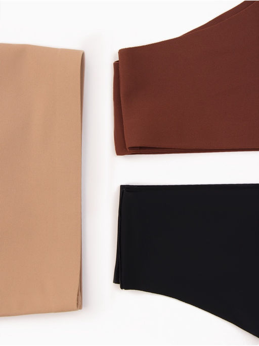 Наб бесшов трусов (3шт) жен бикини MINAKU 90%нейл/10%спанд/ласт 100%хл шок/капуч/черн р.S