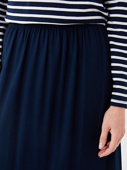 Kad?n Beli Lastikli D?z Etek