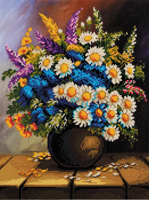 Кристальная (алмазная) мозаика ФРЕЯ ALVR-308 Букет полевых цветов 30 х 40 см