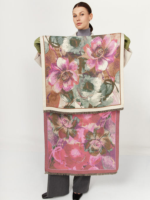 в составе ШЕРСТЬ и КАШЕМИР Большой, мягкий, теплый двусторонний палантин - Tantino фото 2