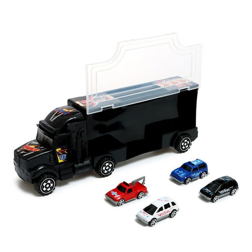 Автовоз детский с набором машинок, 4 шт., цвет МИКС