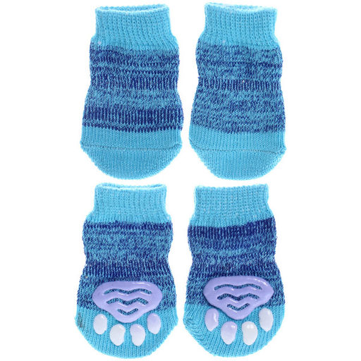 Цена за 5 шт. Носочки для животных "LAPUSIK", однотонные, цвет синий, размер m, 3см