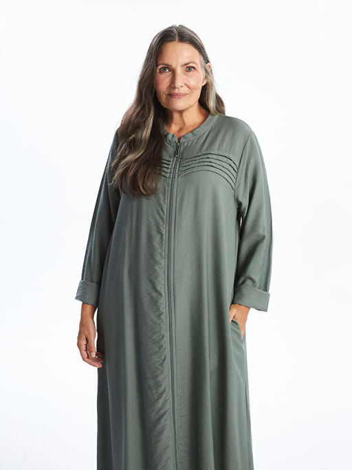 Bisiklet Yaka D?z Uzun Kollu Elbise