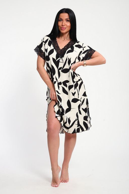 Туника женская из вискозы Олеся экрю макси