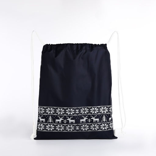 Мешок новогодний на шнурке, цвет чёрный - Simaland фото 5