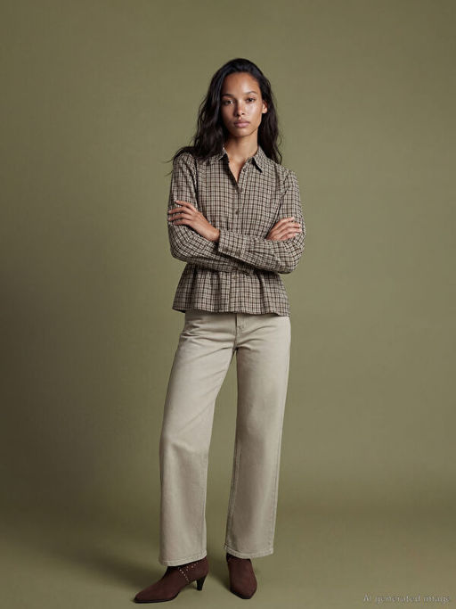 Beli B?zg?l? Ekose Kad?n G?mlek