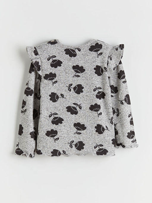 Bisiklet Yaka ?i?ekli K?z Bebek Ti??rt ve Tayt 2li Tak?m