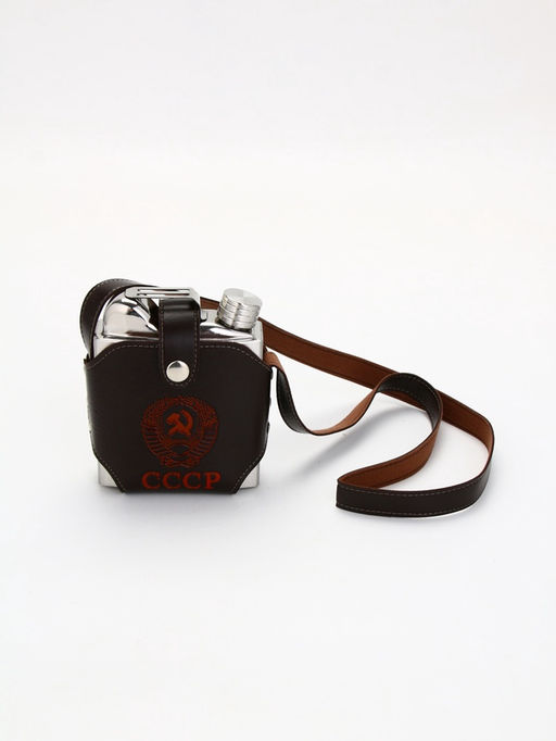 Фляжка СССР, нержавеющая сталь, чехол, 540 мл