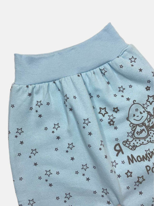 Костюм футер: чепчик, боди, штаны, арт.dA2-KS153-ITnk, голубой звезды - Мамин малыш фото 4