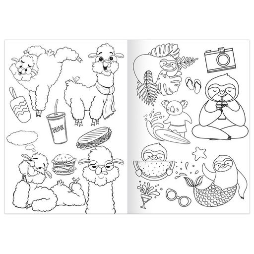 Цена за 2 шт. Раскраска Ленивые каникулы, 12 стр., А5