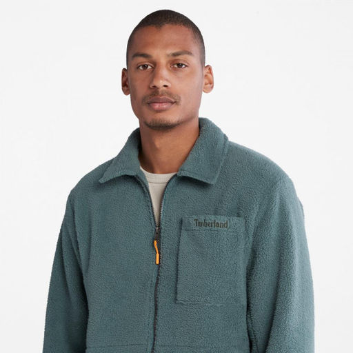 Мужская куртка Timberland Overshirt Fleece зеленая  фото 3