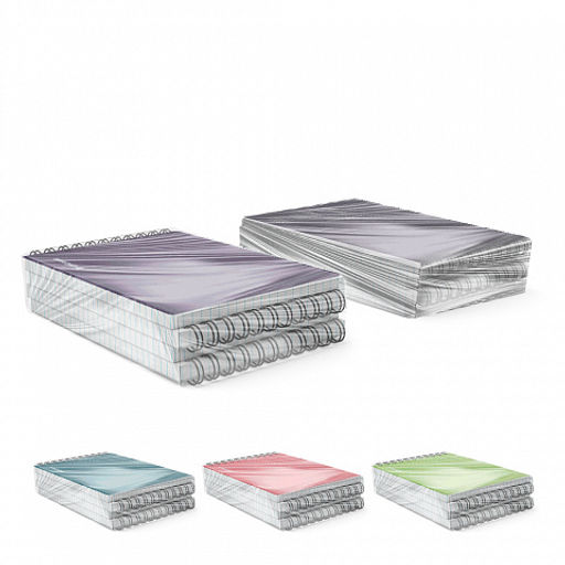 Цена за 4 шт. Блокнот с пластиковой обложкой на спирали ErichKrause Reef, А6, 80 листов, клетка_MIX-PACK  фото 8