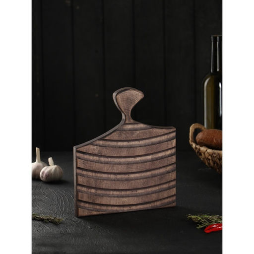 Доска разделочная деревянная для подачи Wild Kitchen, 26×22×2.5 см, граб темный