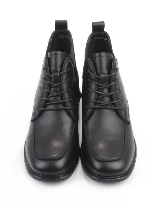 01-M43-23 BLACK Ботинки демисезонные женские (натуральная кожа, байка)