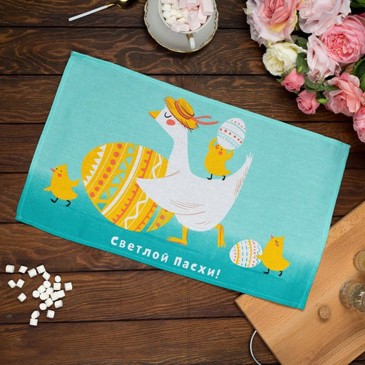 Полотенце пасхальное Доляна Светлой пасхи 35х60 см, 100% хлопок, 160г/м2  фото 6