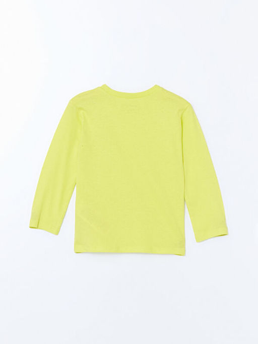 Bisiklet Yaka Uzun Kollu Bask?l? Erkek Bebek Ti??rt - Waikiki фото 3