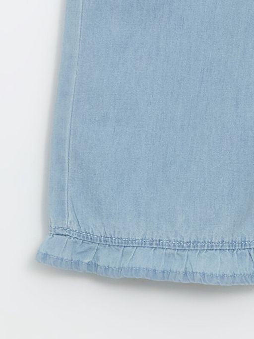 Beli Lastikli K?z ?ocuk Jean Pantolon