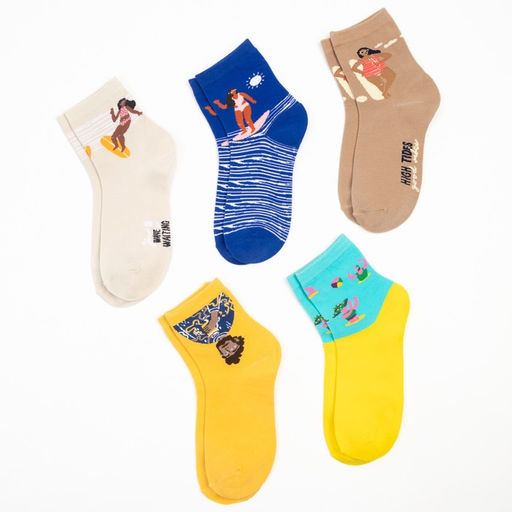 Носки женские KAFTAN Good vibes, набор 5 пар, размер 35-38  фото 4