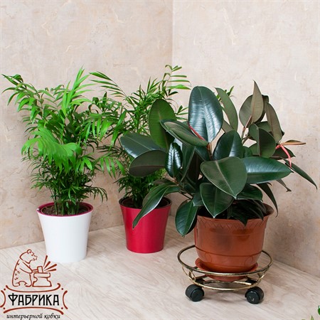 Подставка для цветов 12-002 напольная на колесах - Фабрика интерьерной ковки фото 3