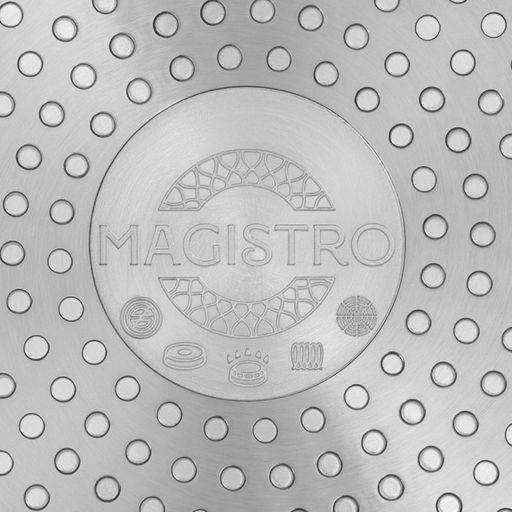 Сковорода Magistro Rock Stone, d=24 см, h=4.5 см, кованый алюминий, антипригарное покрытие, индукция, чёрная  фото 8