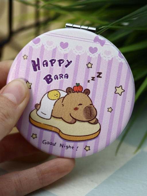 Зеркало раскладное "HappyBara", сэндвич (7*7 см)