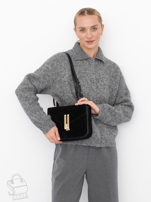 Сумка женская кожаная 1045MF black Polina&Eiterou  в Новосибирске