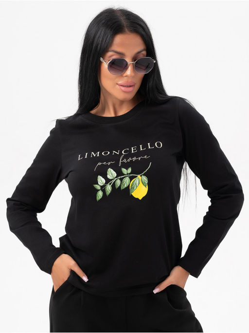 Лонгслив Лимон женский черный - София фото 7