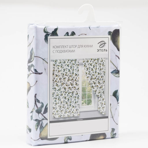 Комплект штор для кухни с подхватами Этель Груши 145х180см-2 шт., 100% п/э  фото 7