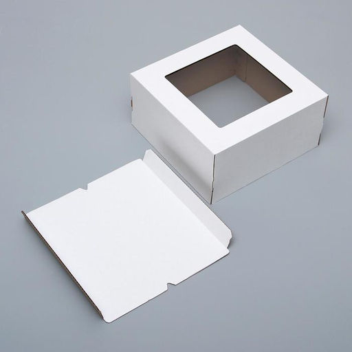 Цена за 5 шт. Кондитерская упаковка с окном, белая, 30 х 30 х 15 см - UPAK LAND фото 2