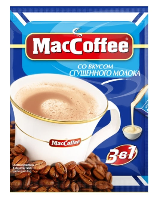 Напиток MacCoffee кофейный растворимый (3 в 1) со вкусом сгущенного молока  (10 шт)