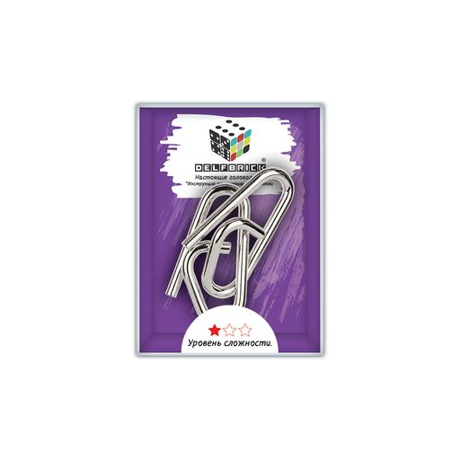 DELFBRICK DLM-08 Головоломка металлическая 1 шт Петельки 2 элемент