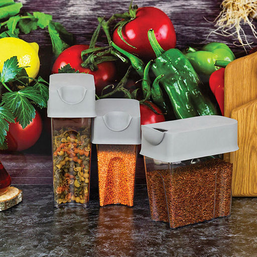 Банка для сыпучих продуктов пластмассовая Фолд 1,6л, 18,5х9х18,5см, смоки (Россия) - Домашняя мода фото 12