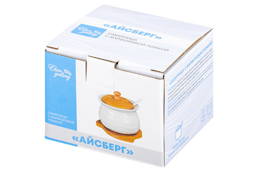 Сахарница Elan Gallery Айсберг волны фарфор 350 мл 11,5×10,5×10,5 см  фото 28