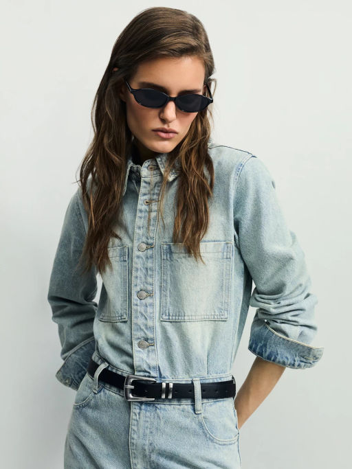 Солнцезащитные очки в пластиковой оправе / Zarina  фото 4