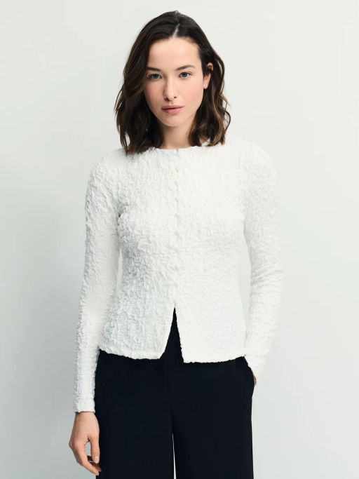 Приталенный лонгслив из вискозы / Zarina  фото 4