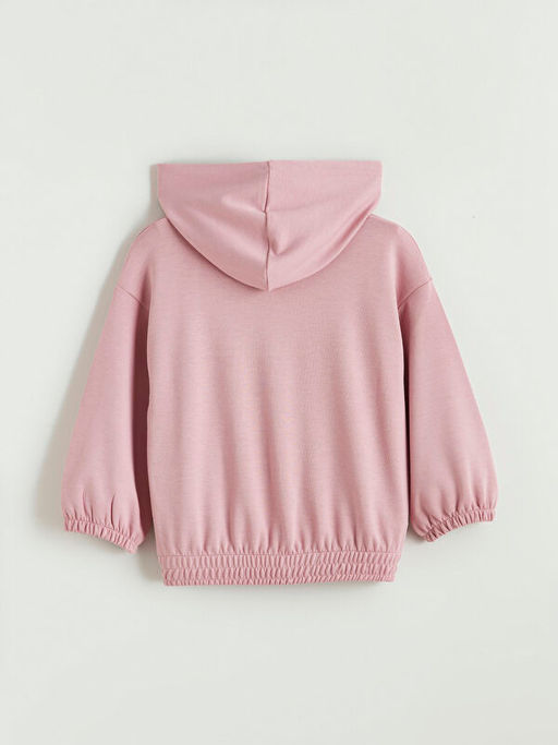 Kap??onlu Bask?l? K?z ?ocuk Sweatshirt