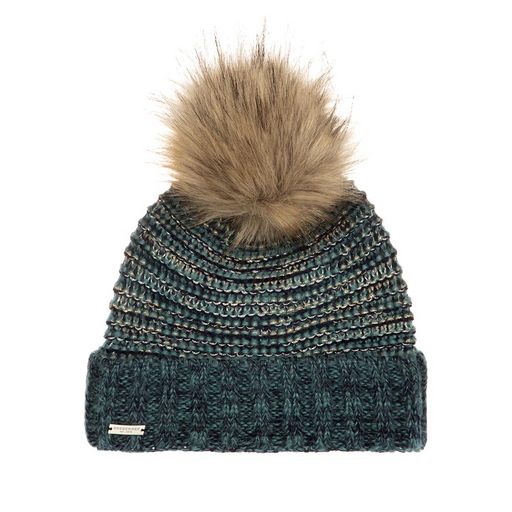 Шапка SEEBERGER арт. 18242-1 POMPOM BEANIE (синий / песочный)