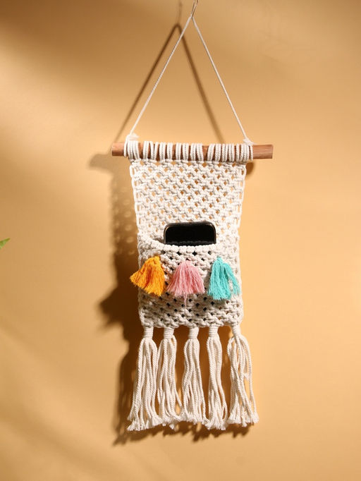 Кармашек текстильный, подвесной, 22×50 см, белый