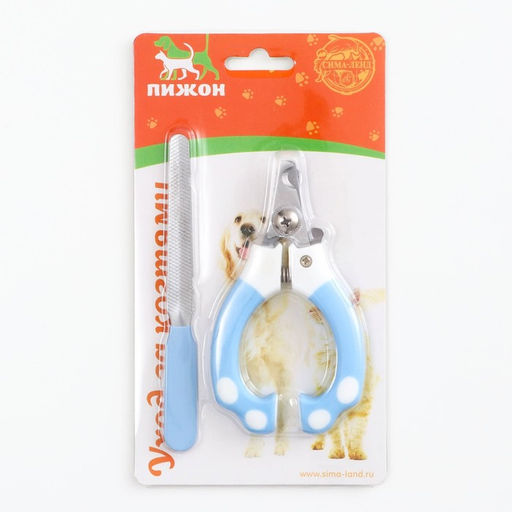 Набор для когтей Гармония: когтерез округлый (отверстие 8 мм) и пилка для когтей, голубой 566571 - Пижон фото 5