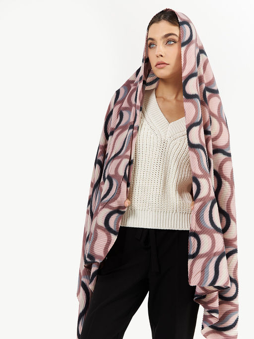 Большой, мягкий, тонкий и очень нежный двусторонний палантин с рисунком - Tantino фото 2