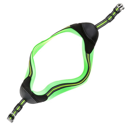 Шлейка супермягкая со светоотражающей прошивкой, обхват 48-54 см, зелёная - Пижон фото 7