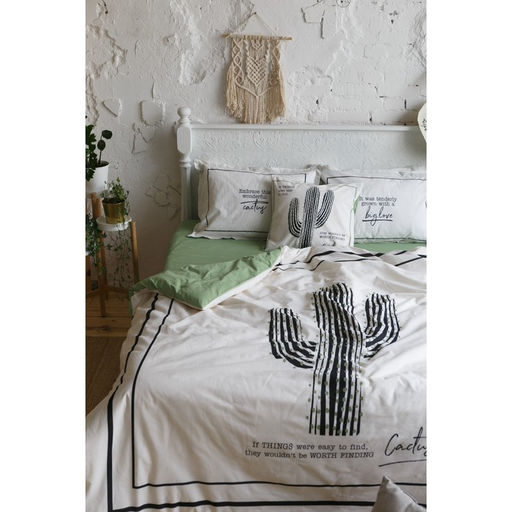 Постельное бельё Этель 2 сп Кактус 175х215 см, 200х220 см, 50х70+3 см - 2 шт  фото 2