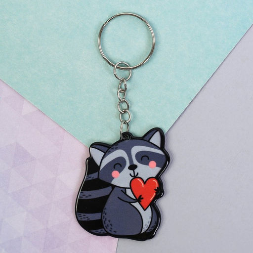 Цена за 2 шт. Брелок для ключей акриловый Енот, 3.5?10 см - Сима-ленд фото 2