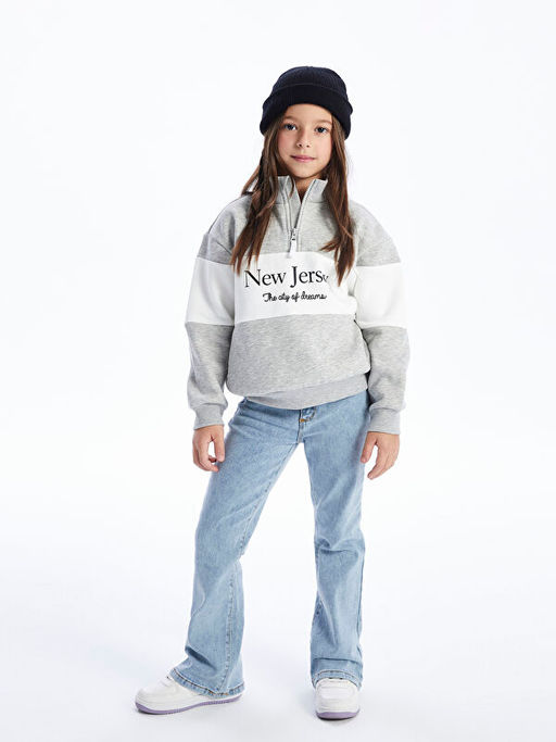 Basic ?spanyol Pa?a K?z ?ocuk Jean Pantolon - Waikiki фото 3