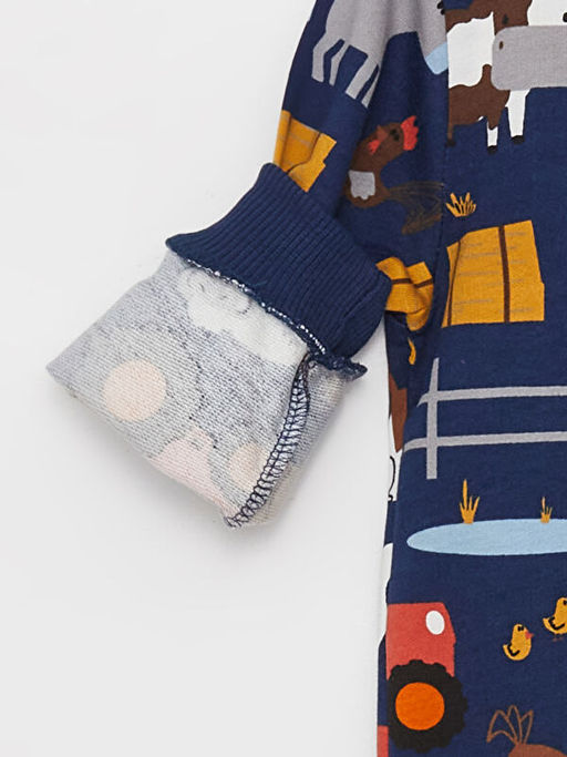 Bisiklet Yaka Uzun Kollu Bask?l? Erkek Bebek Sweatshirt 2li - Waikiki фото 3