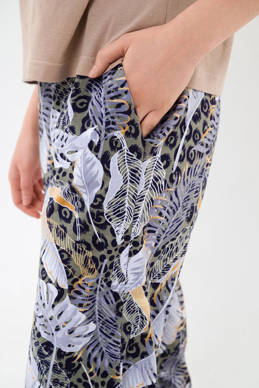 Пижама из футболки и брюк из кулирки Мечта тропики кофе - Амадэль фото 12