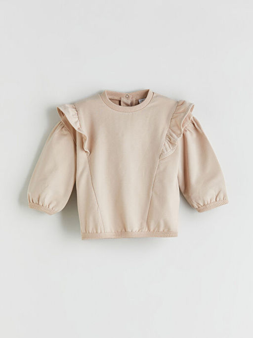 Bisiklet Yaka Uzun Kollu K?z Bebek Sweatshirt ve Tayt 2li Tak?m