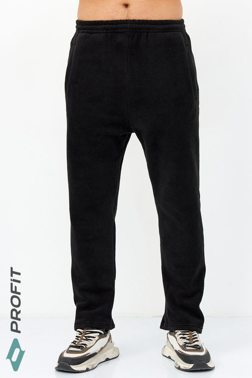 Мужские брюки утепленные, на флисе, черные