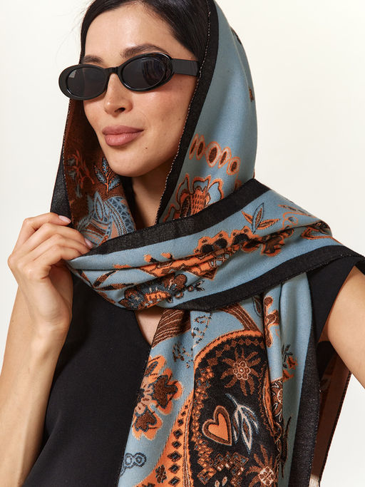 в составе ШЕРСТЬ и КАШЕМИР Большой, мягкий, теплый двусторонний палантин - Tantino фото 10