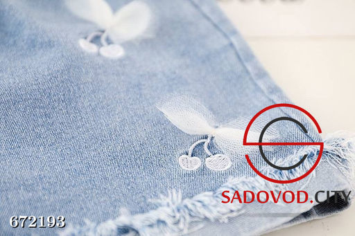 Летний костюм двойка для девочки с джинсовыми шортами